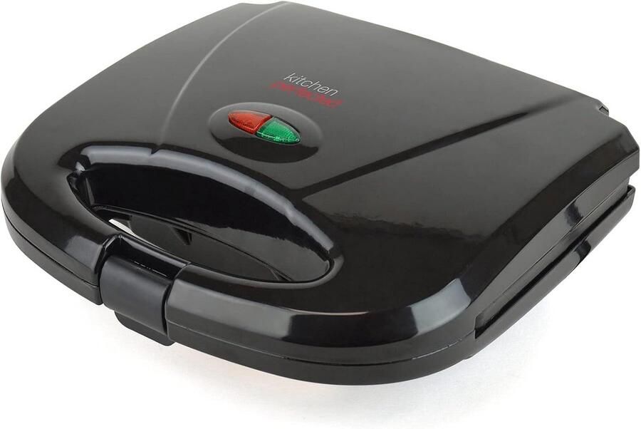 Compacte Sandwichmaker en Omeletpan met Antiaanbaklaag Draagbaar en Zwart