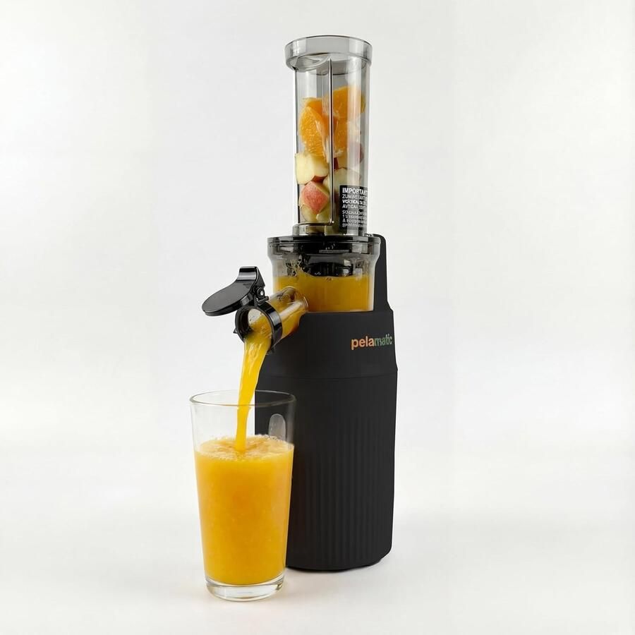 Compacte Sapcentrifuge Slowjuicer Keuken Gezond Sap Maken Koudgeperste Voedingsstoffen 14x36x13 cm Zwart