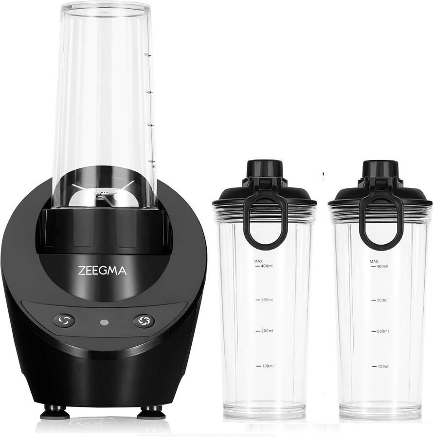 Compacte Smoothie Blender met 2 To-Go Flessen en IJscrusher