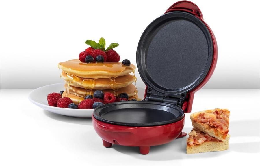 Compacte Snackmaker Grill Mini Bakplaat Snelle Snacks Maken Antiaanbaklaag Kookplaten 115 cm Plaat Rood