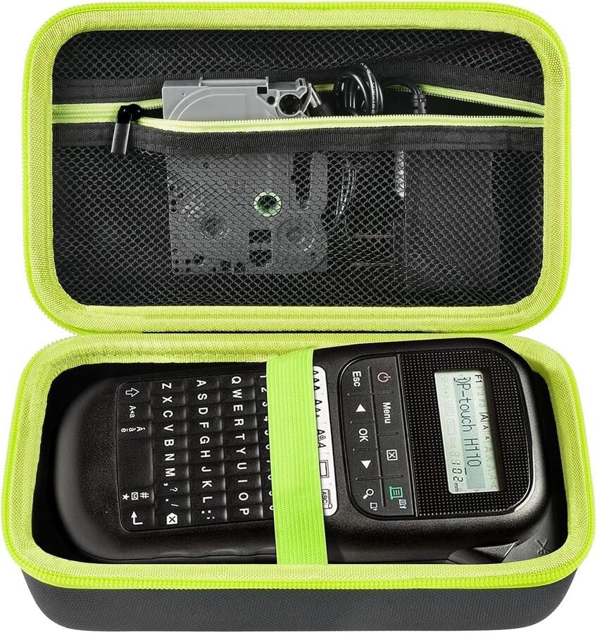 Compatibel met Brother voor P-Touch PTH110 PRTH110 Pro PT-H111 PTE110 draagbare labelmaker opberghouder draagtas organizer voor labeltapes AC-adapter oplaadkabels (alleen doos) zwart