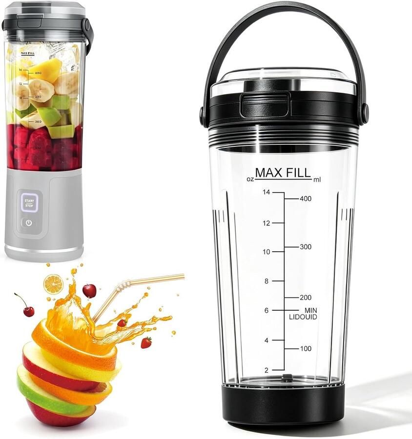 Compatibele 530 ml Draagbare Mixer Accessoires Transparante en Witte Reserveonderdelen voor Mixers