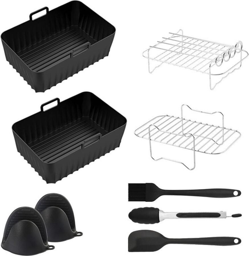Complete Airfryer Accessoire Set Geschikt voor Ninja Airfryer Accessoires Geschikt Voor XXL SL400EU AF300EU AF400EU AF140EU AF500EU Bakpapier Bakje Rechthoekig