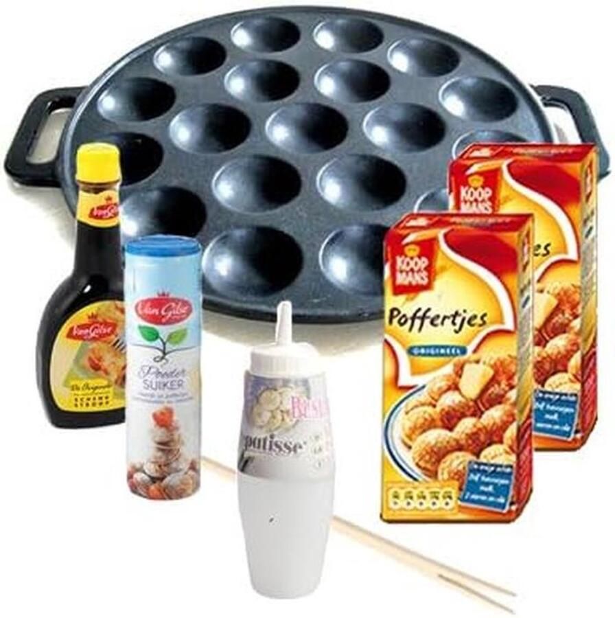 Complete Poffertjes Bakset met Gieterij IJzeren Pan en Mix