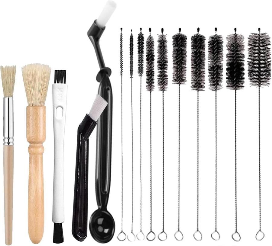 Complete Set van 15 Koffie Reinigingsborstels voor Koffiemachines Professionele Barista Accessoires voor Espresso en Koffiezetapparaten