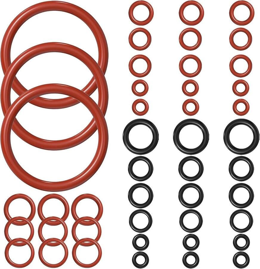 Complete Set van 45 Verzegelringen voor Volautomatische Koffiemachines Inclusief Onderhoudsset Vervangonderdelen voor Zetgroep en Stoomklep Geschikt voor Modellen