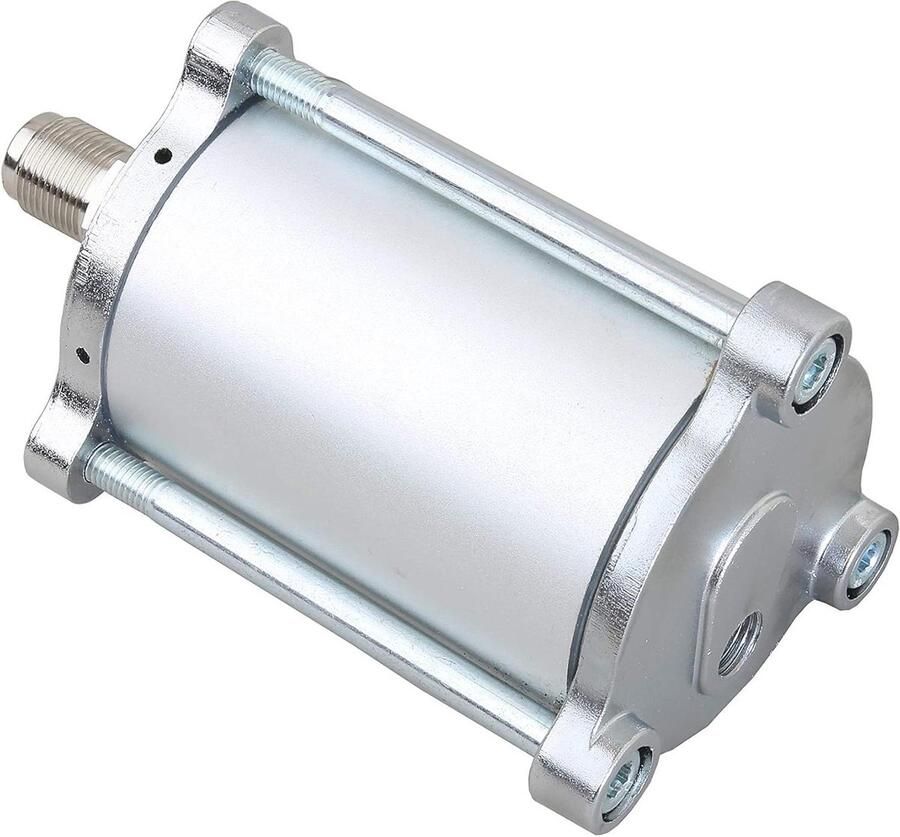 Compressed air motor for pneumatically driven hydraulic pumps housing with standing bolt silver