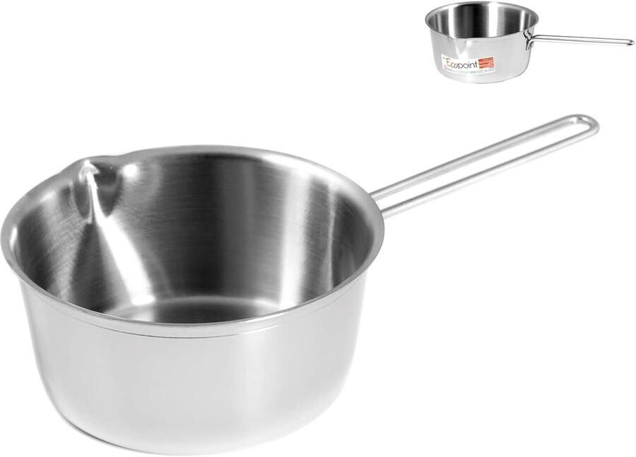 Conische Braadpan Kookpan Sauspan Koken en Sudderen Ovenbestendig 14 cm Zilverkleurig