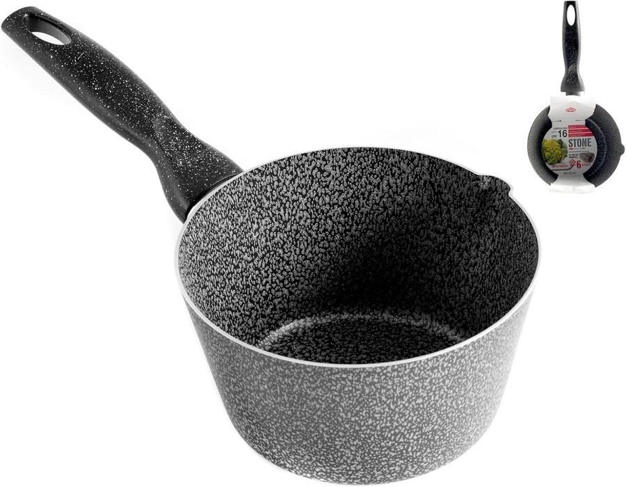 Conische Braadpan Kookpot Antiaanbak Lekker Koken Eengreeps Ontwerp 16 cm Steenkleur