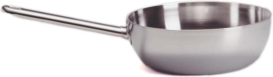 Conische Sauté Pan Stoere Pan Sauteren en Bruinen Zevenlagen Materiaal 4.8 Ltr Zilverkleurig