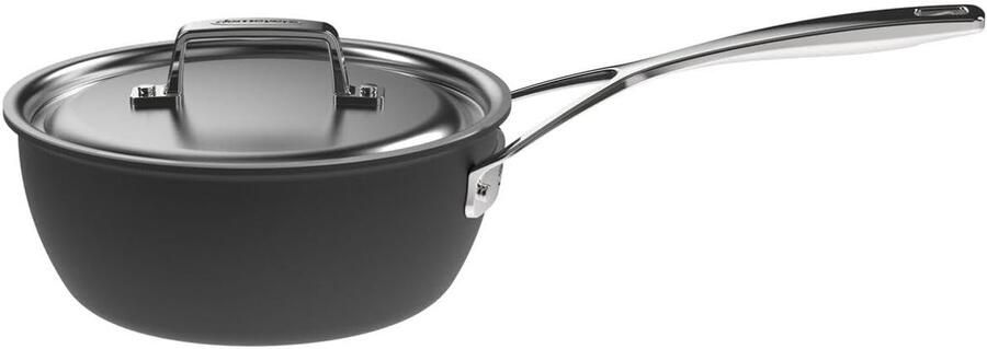 Conische Sauteuse Steelpan met steel Koken en sudderen Energiebesparend ontwerp 20 cm diameter Zwart