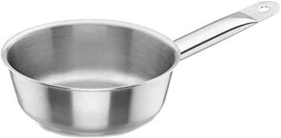 Conische steelpan Kookpan sauspan Lekker koken Thermorend bodem 22 cm Zilver