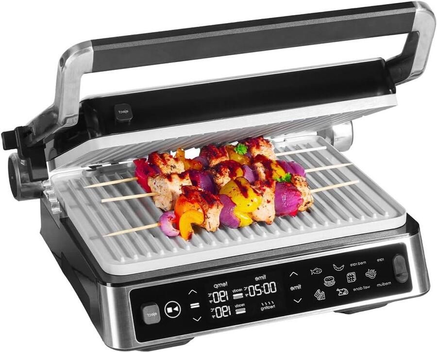Contact Grill Elektrisch Grillen Lekker Eten 180 Graden Open 2000 Watt Grijs