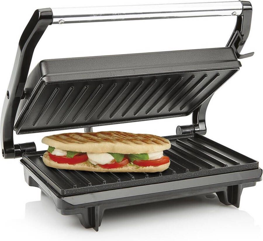 Contact grill- Multigrill Grillplaat 2 in 1 Tosti ijzer tosti apparaat- tostiapparaat- contactgrill- grill plaat- paninigrill- panini grill 1500 W Zwart Zilver