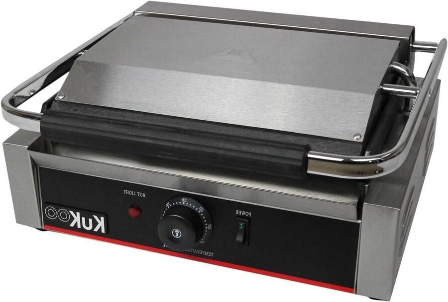 Contact Grill Panini Maker Gerecht Bereiden Dubbele Grillplaten 43 cm Breed Zwart