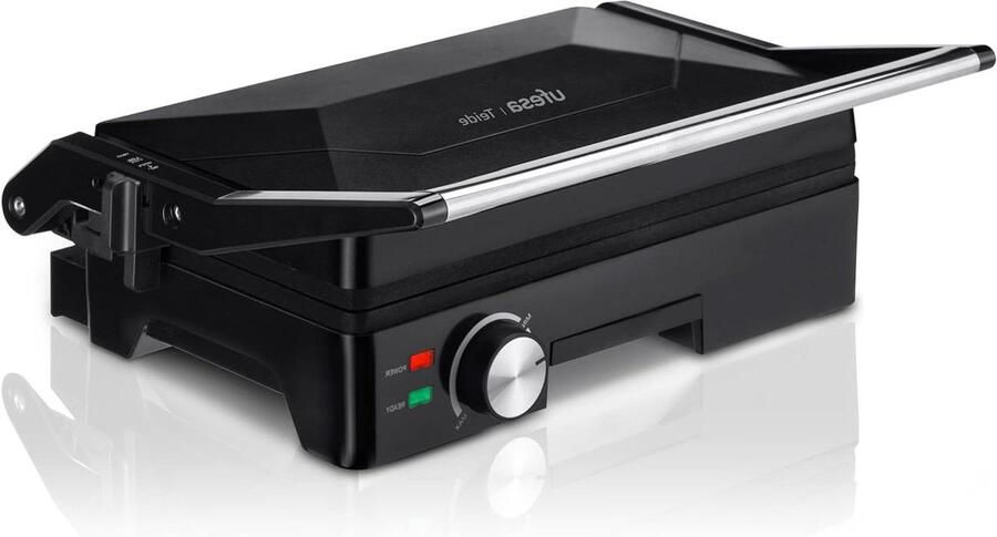 Contact Grill Sandwich Toaster Snelle Maaltijden 180 Graden Opening 27x17cm Platen Zwart