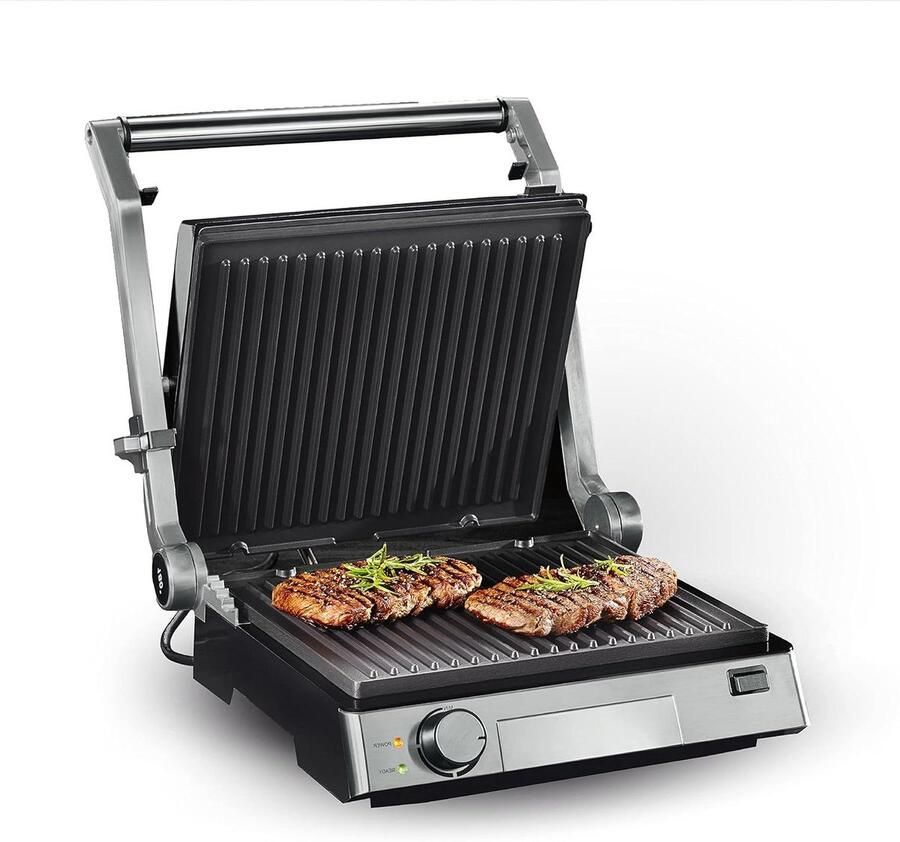 Contact Grill Tafel Grill Snelle Maaltijden 180° Openklapbaar 2000 Watt RVS