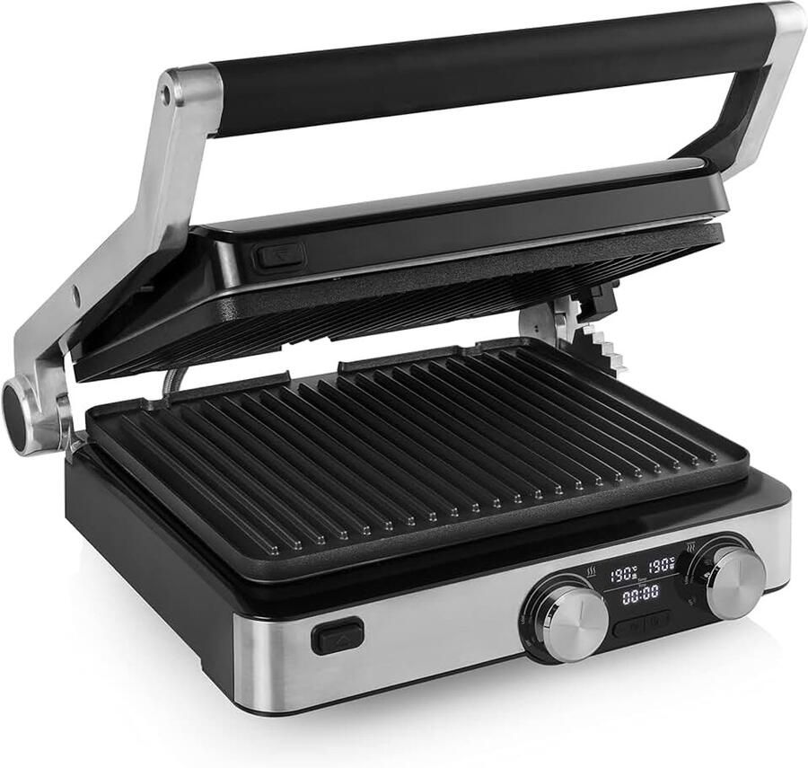 Contactgrill 117310 Digital Grill Master Pro – 2 regelbare thermostaten – Digitaal bedieningspaneel zwart