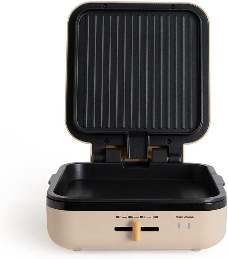 Contactgrill 180° Openklapbaar – Tosti-ijzer met Temperatuurregeling – Anti-aanbak – 1400W