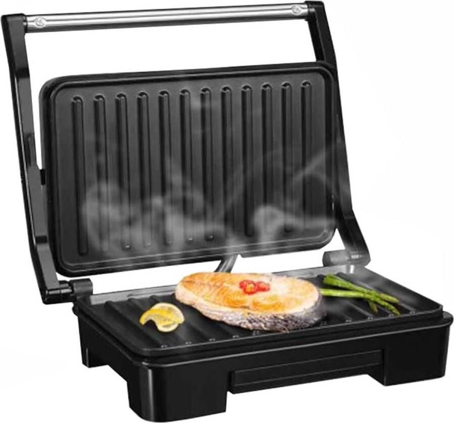 Contactgrill 850 W anti-aanbaklaag cool touch-handgreep automatische temperatuurregeling controlelampjes sandwichtoaster paninimaker elektrische grill krachtige prestaties duurzame coating