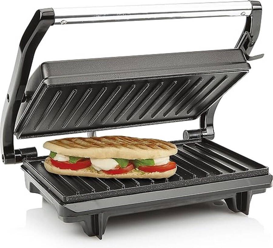Senza Marchio Contactgrill – Anti-aanbaklaag – 700 W Zwart
