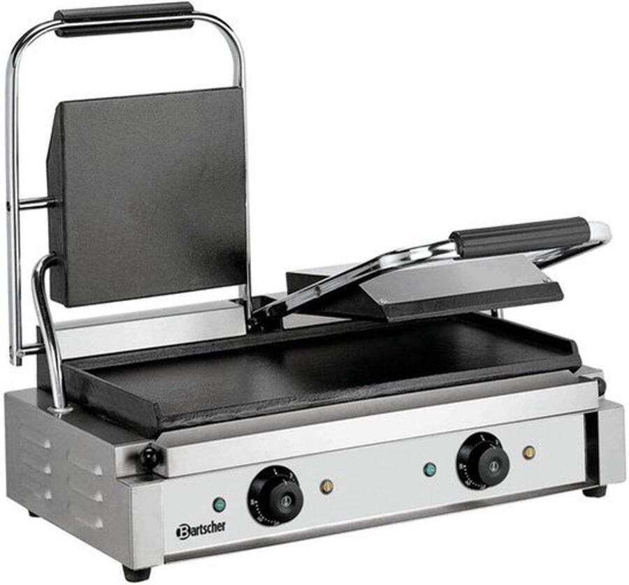 Contactgrill Elektrische Dubbele 3600 W Vermogen 570x395x210 mm Afmetingen Gelegeerd Staal Voor Catering En Snacks