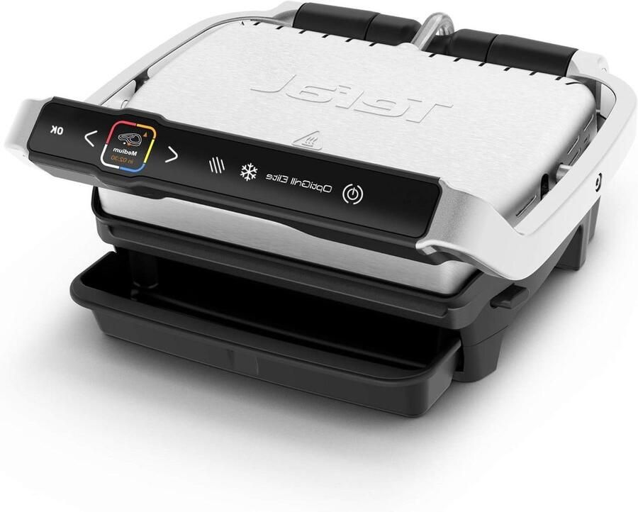 Contactgrill Elektrische Grill Binnen Grillen 12 Automatische Programma's 2000 Watt Zwart RVS