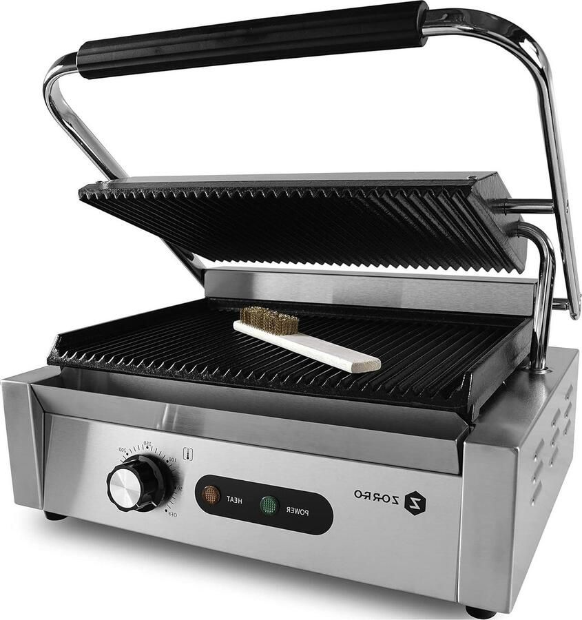 Contactgrill Elektrische grill Professioneel grillen Instelbare temperatuur 20 kg Roestvrij staal