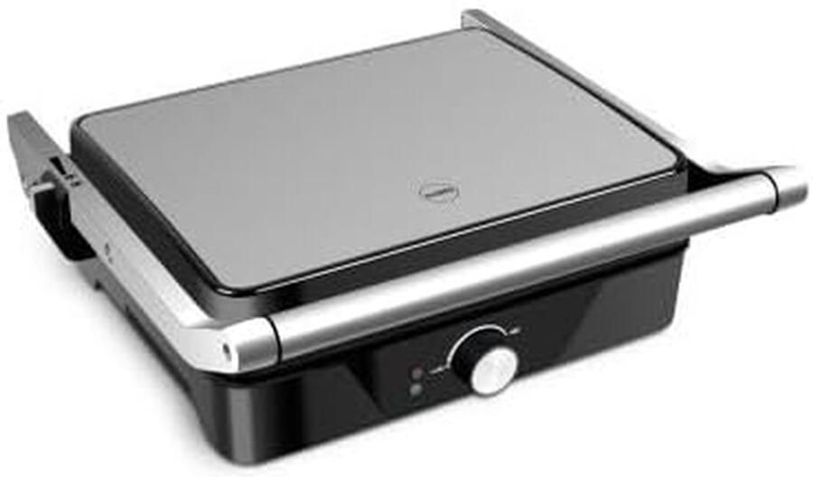 Contactgrill Elektrische grill Snel Grillen Dubbele Grillfunctie 30 x 24.9 cm Zilver