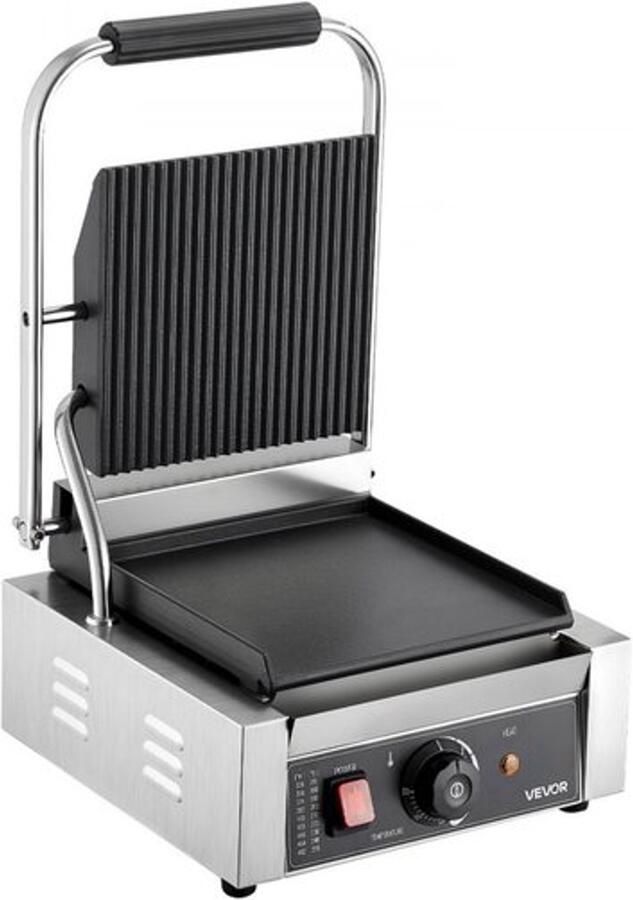Contactgrill Elektrische Grillplaat 1800 W Vermogen 22 x 23 cm Grilloppervlak Roestvrij Staal Voor Panini En Sandwiches
