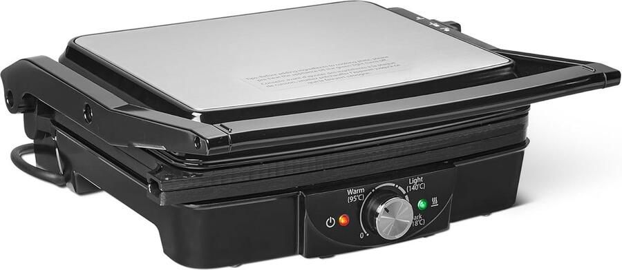 Contactgrill Elektrische Tosti Grill 2000 Watt Regelbare Temperatuur Anti-aanbakplaten Panini Grill Zwart Zilver Voor Tosti's Hamburgers Groenten