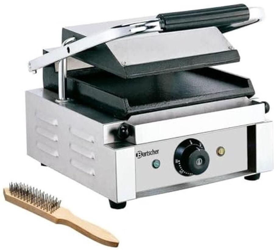 Contactgrill met groeven voor Panini en snacks