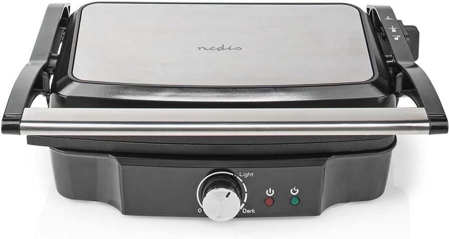 Contactgrill met instelbare temperatuur 1500 W 27 8 x 17 cm Roestvrij staal