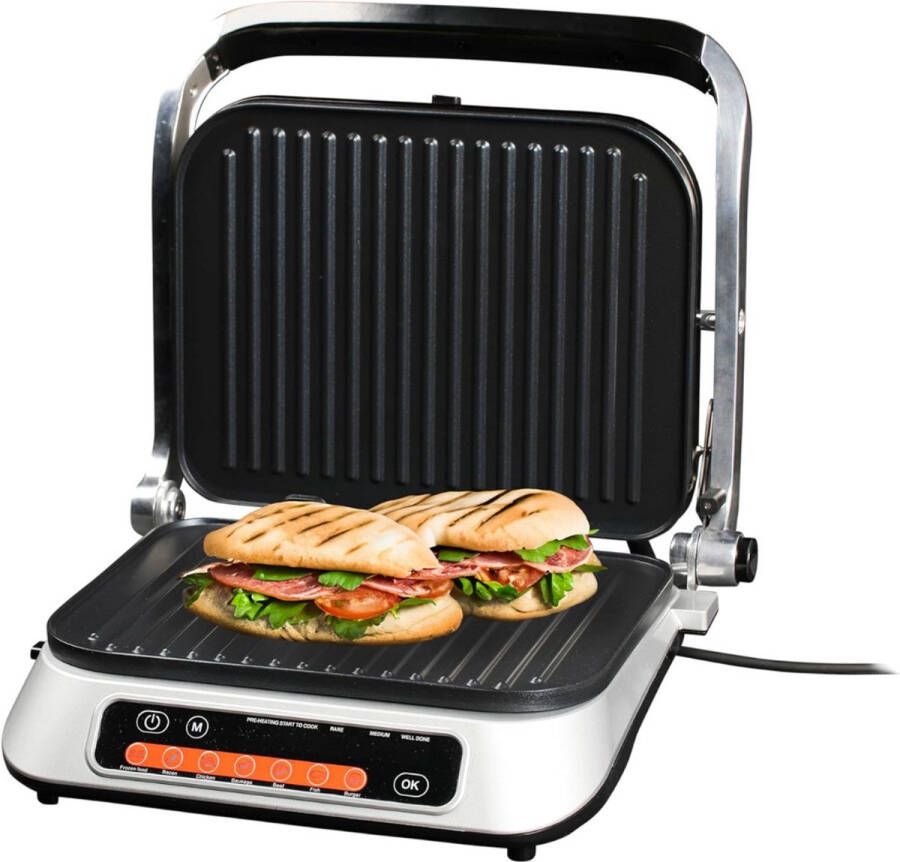 Contactgrill met uitneembare platen Tosti ijzer Panini Grill Contactgrill Uitneembare platen Makkelijk schoon te maken Grill appartaat Verschillende progamma's