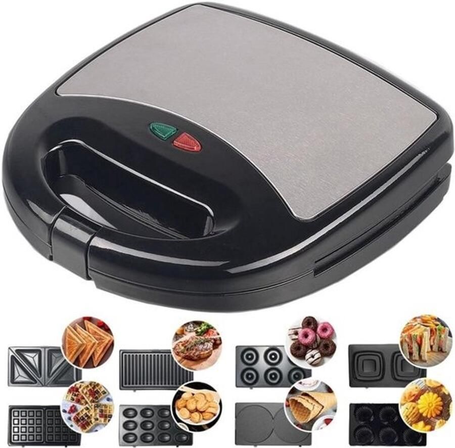 Contactgrill met uitneembare platen Tosti-ijzer Paninigrill Grill Contactgrill Uitneembare platen Eenvoudig schoon te maken Grillapparaat Verschillende programma's
