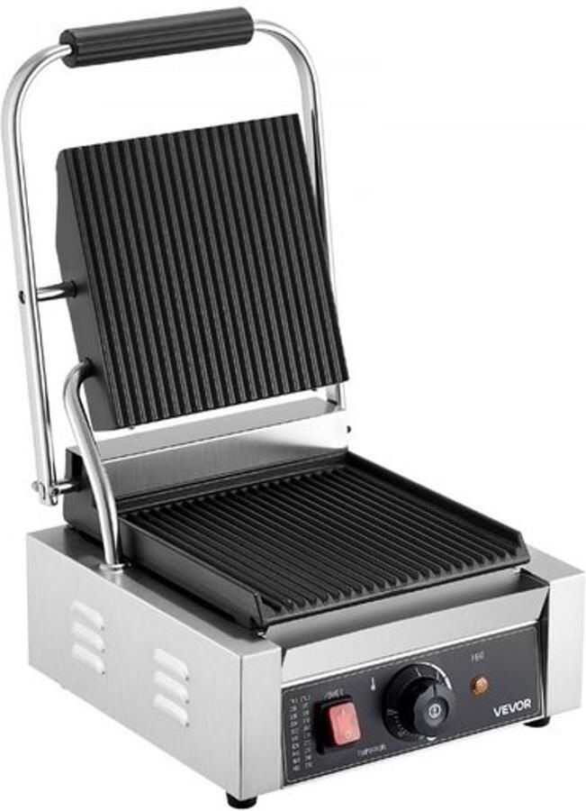 Contactgrill Panini Grill 1800 W Vermogen 22 x 23 cm Grilloppervlak Roestvrijstaal Voor Sandwiches En Steak