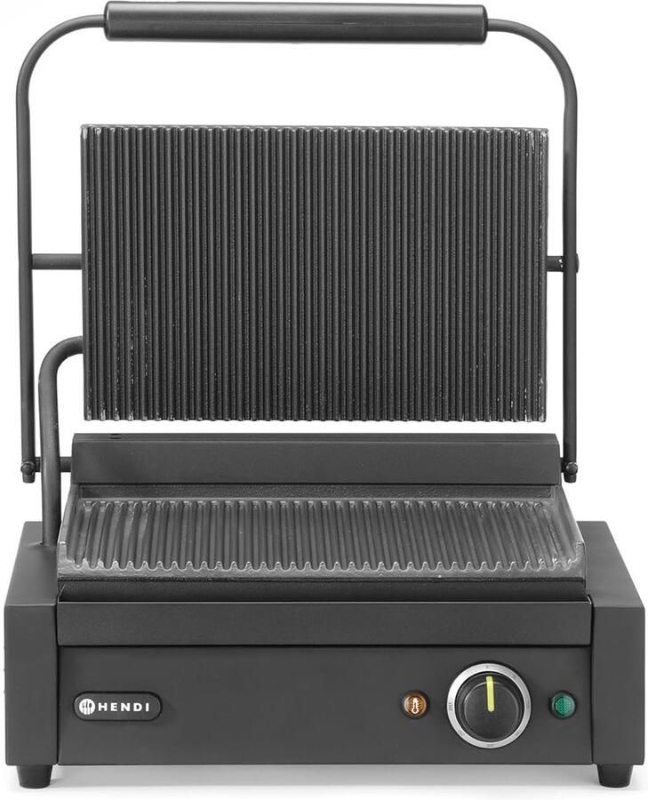 Contactgrill Panini grill Brood grillen Traploos tot 300°C 340x235mm grilloppervlak Zwart