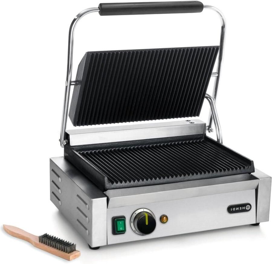 Contactgrill Panini grill Eten bereiden Traploos instelbaar 340x235mm grill Zilver