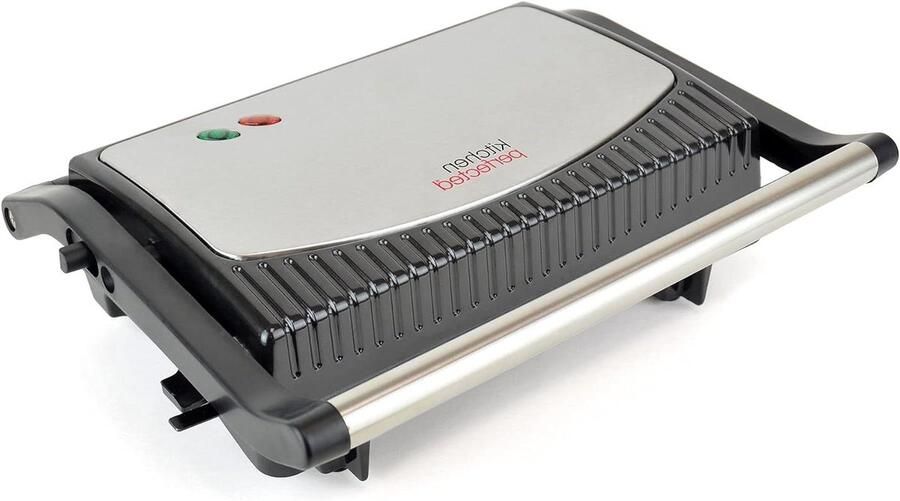 Contactgrill Panini maker Broodjes maken Ribbeloppervlak 31 x 25 x 11 cm Zwart