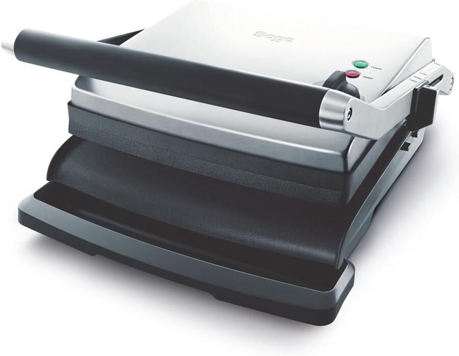 Contactgrill Panini maker Snelle maaltijden Verstelbare hoogte 6 x 31 x 38 cm Geborsteld staal