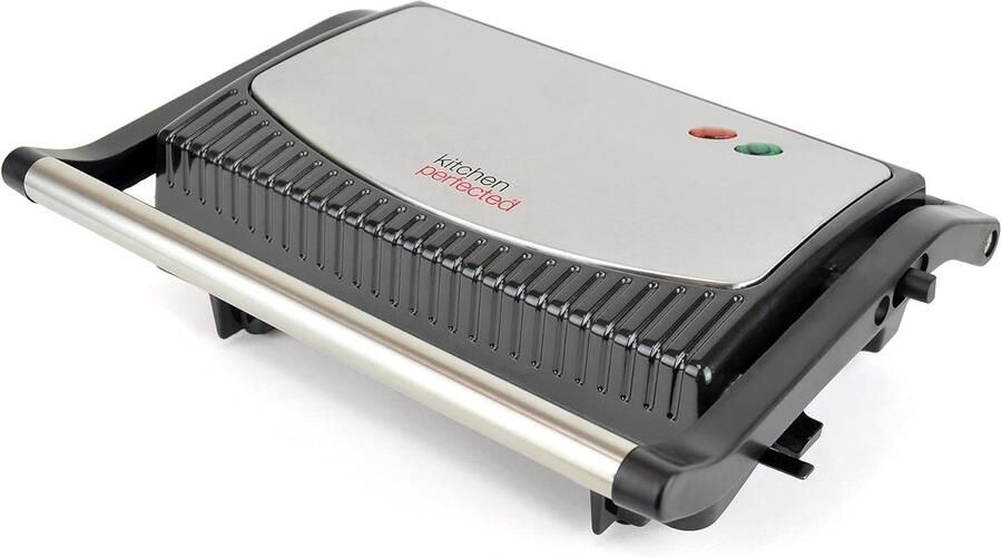 Gezonde Contactgrill en Panini Maker Zwart Voor Toasten en Grillen