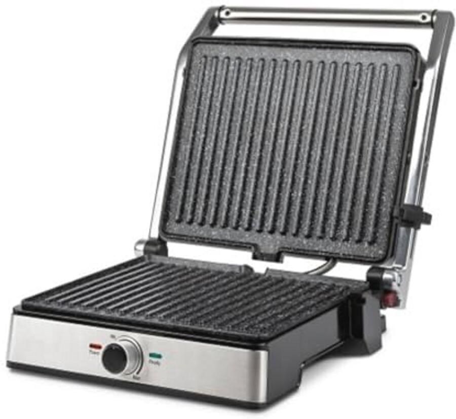 Contactgrill roestvrij staal 2000 Watt Ideaal voor vlees en groenten