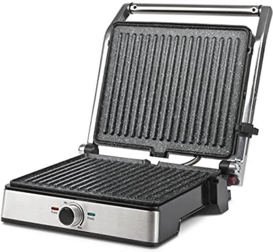 Contactgrill roestvrij staal 2000 Watt Ideaal voor vlees en groenten