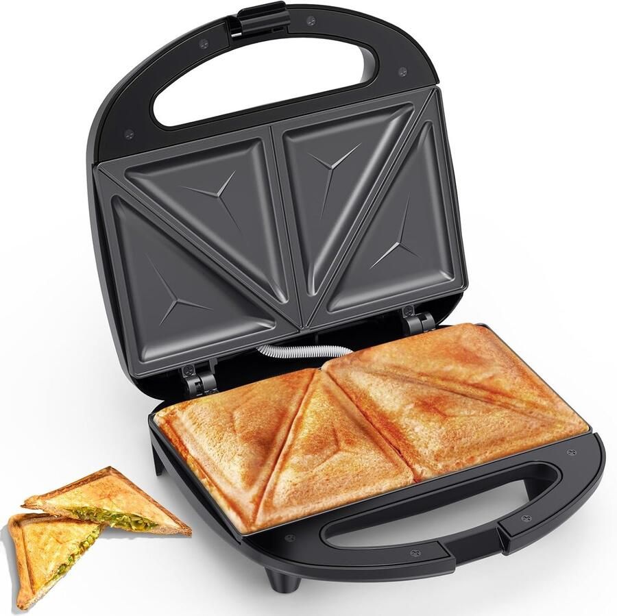 Contactgrill Tosti Apparaat Tosti-ijzers Panini Grill Zwart - Foto 2