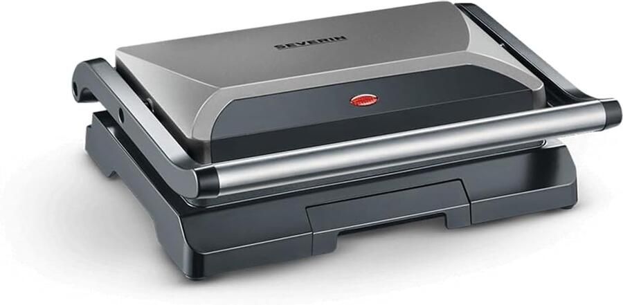 Contactgrill Tosti-ijzer Paninigrill Vetvrij Grillen Antiaanbaklaag 27x22.5x8.5 cm Grijs Zwart