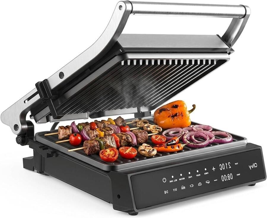Contactgrill Keukenapparaat Maaltijden Bereiden 5 Automatische Programma's 2000 Watt Zwart