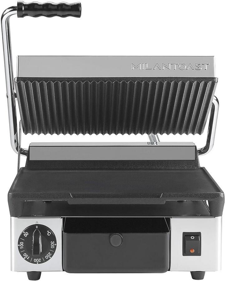 Contactgrill voor Panini vlees en Groenten Professionele Elektrische Grill met Gietijzeren Platen