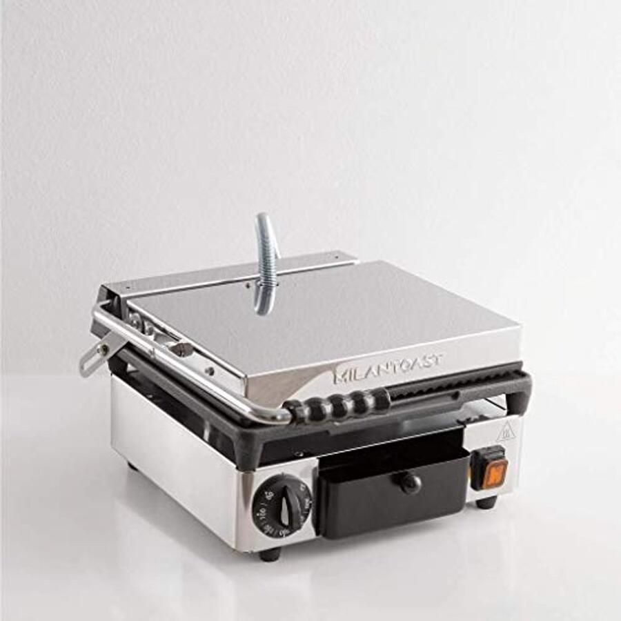 Contactgrill voor Panini vlees en Groenten Professionele Elektrische Grill met Gietijzeren Platen