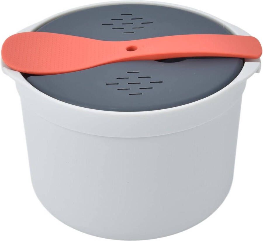 Contetn in 2L Food Grade PP Materiaal Rijst Lepel Deksel Zeef Stoompot Rijstkoker Set Oranje
