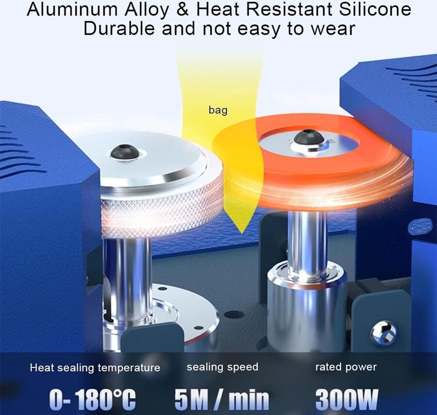 Continue Band Sealer Zak Sealer Voedsel Verpakken Instelbare Temperatuur 5m min Grijs